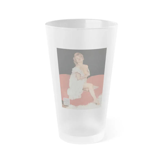 Jayne Mansfield #145 - Femme Fatales Mag. Aug. '98 - 1 Color Photo & Caption (Vintage Female Icon) Frosted Pint Glass 16oz 16oz Frosted - Go Mug Yourself