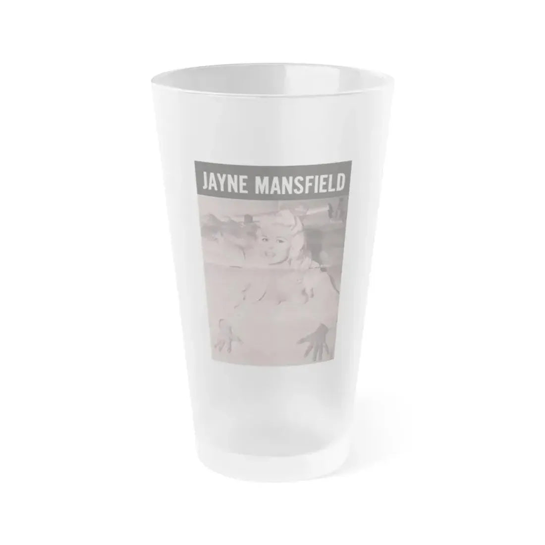 Jayne Mansfield #148 - Pose! Pocket Mag. July '58 - 1 B&W Centerfold Photo (Vintage Female Icon) Frosted Pint Glass 16oz 16oz Frosted - Go Mug Yourself