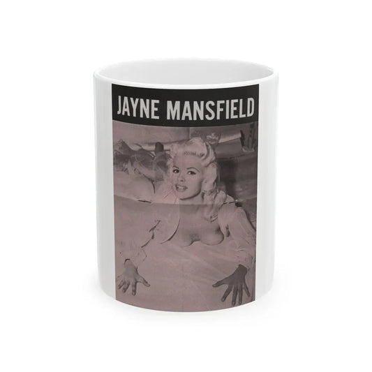 Jayne Mansfield #148 - Pose! Pocket Mag. July '58 - 1 B&W Centerfold Photo (Vintage Female Icon) White Coffee Mug 11oz - Go Mug Yourself