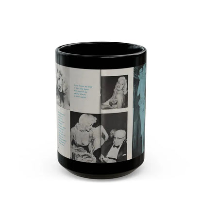 Jayne Mansfield #149 - Pose! Pocket Mag. July '58 - 4 B&W Photos (Vintage Female Icon) Black Coffee Mug 15oz - Go Mug Yourself