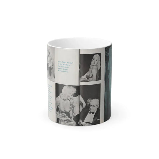 Jayne Mansfield #149 - Pose! Pocket Mag. July '58 - 4 B&W Photos (Vintage Female Icon) Color Changing Coffee Mug 11oz - Go Mug Yourself