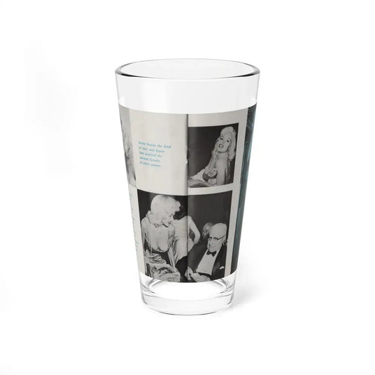 Jayne Mansfield #149 - Pose! Pocket Mag. July '58 - 4 B&W Photos (Vintage Female Icon) Pint Glass 16oz 16oz - Go Mug Yourself