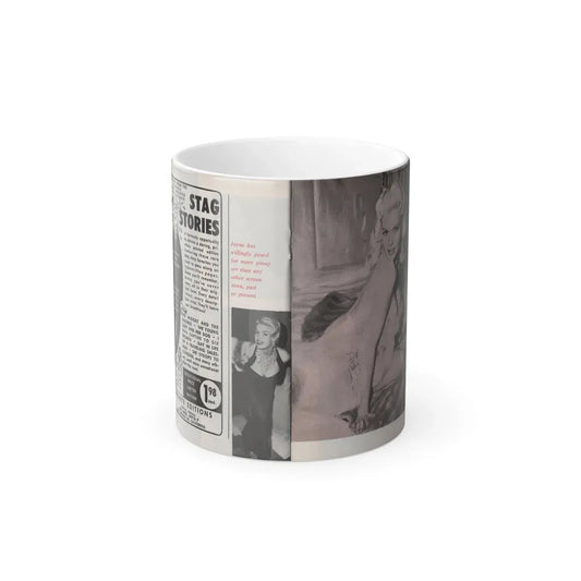 Jayne Mansfield #150 - Pose! Pocket Mag. July '58 - 3 B&W Photos (Vintage Female Icon) Color Changing Coffee Mug 11oz - Go Mug Yourself
