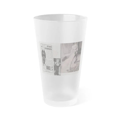 Jayne Mansfield #150 - Pose! Pocket Mag. July '58 - 3 B&W Photos (Vintage Female Icon) Frosted Pint Glass 16oz 16oz Frosted - Go Mug Yourself
