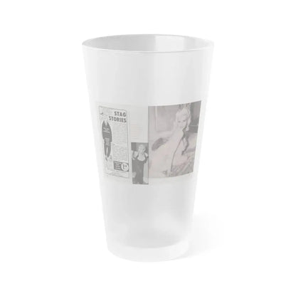 Jayne Mansfield #150 - Pose! Pocket Mag. July '58 - 3 B&W Photos (Vintage Female Icon) Frosted Pint Glass 16oz 16oz Frosted - Go Mug Yourself