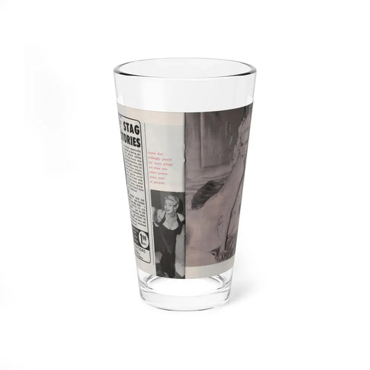 Jayne Mansfield #150 - Pose! Pocket Mag. July '58 - 3 B&W Photos (Vintage Female Icon) Pint Glass 16oz 16oz - Go Mug Yourself