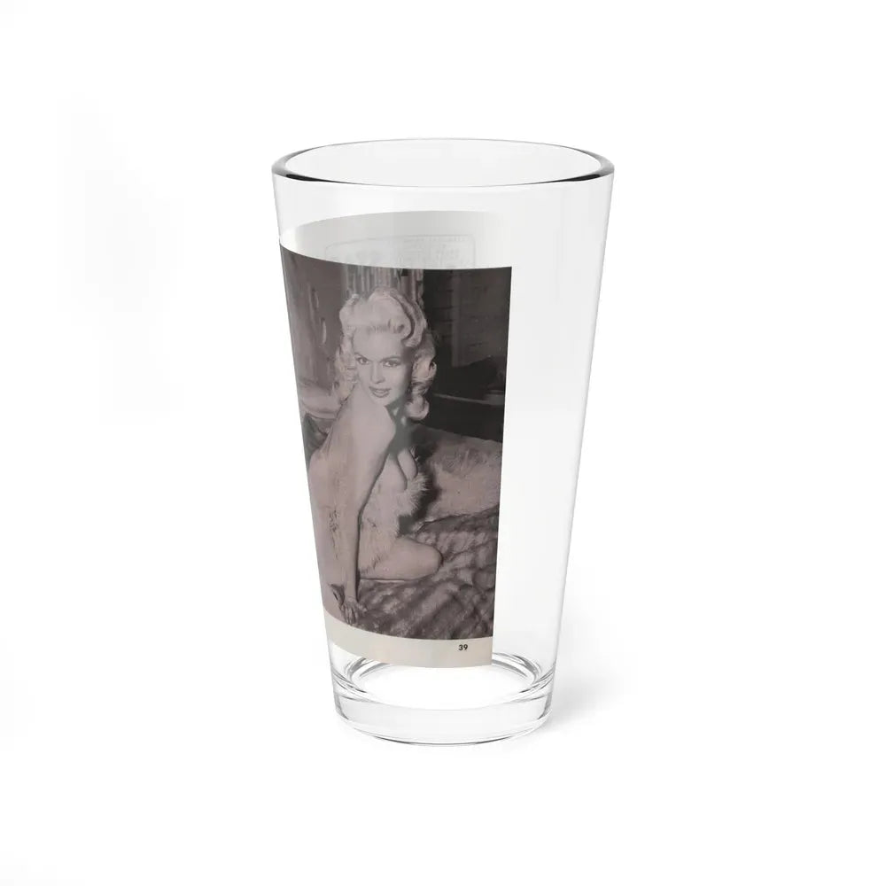 Jayne Mansfield #150 - Pose! Pocket Mag. July '58 - 3 B&W Photos (Vintage Female Icon) Pint Glass 16oz - Go Mug Yourself