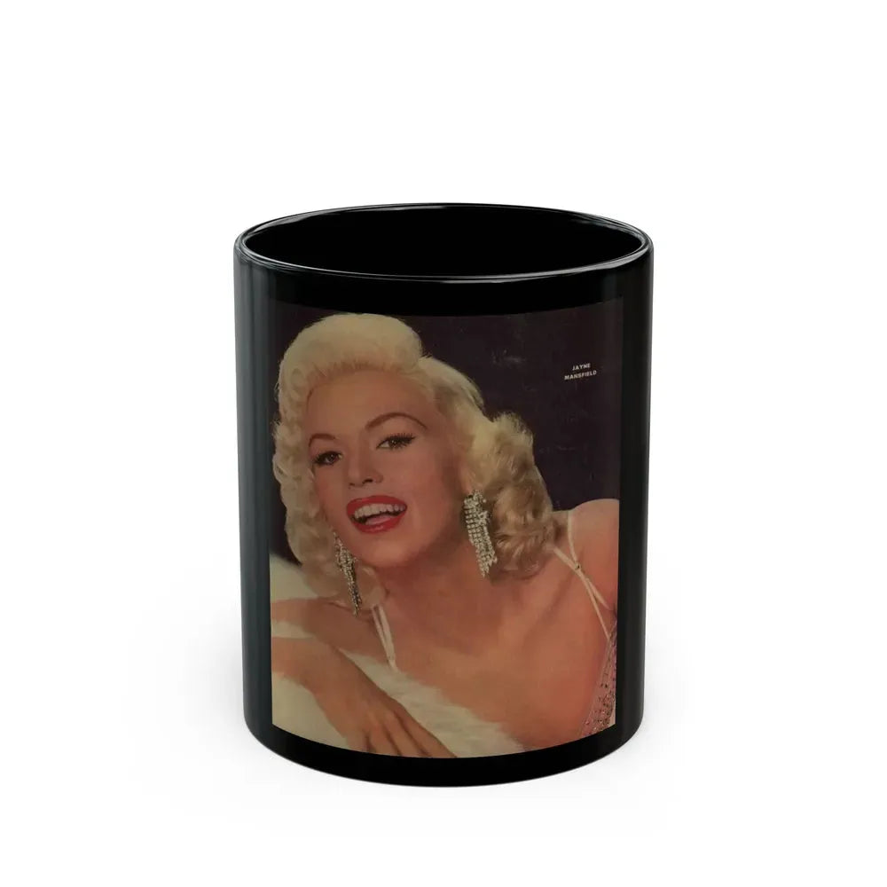 Jayne Mansfield #151 (Vintage Female Icon) Black Coffee Mug 11oz - Go Mug Yourself