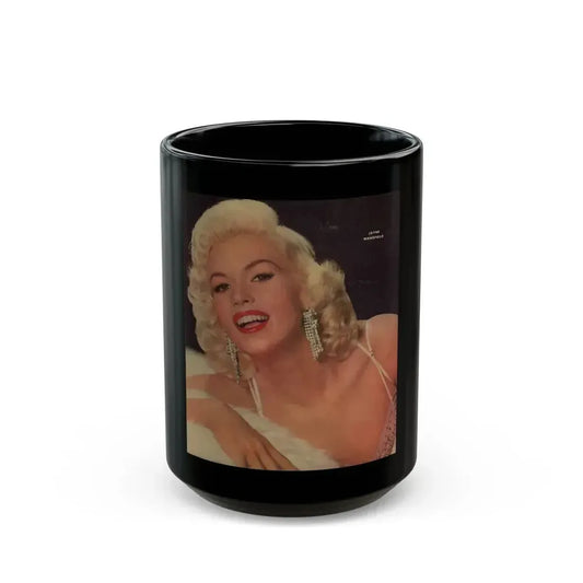 Jayne Mansfield #151 (Vintage Female Icon) Black Coffee Mug 15oz - Go Mug Yourself