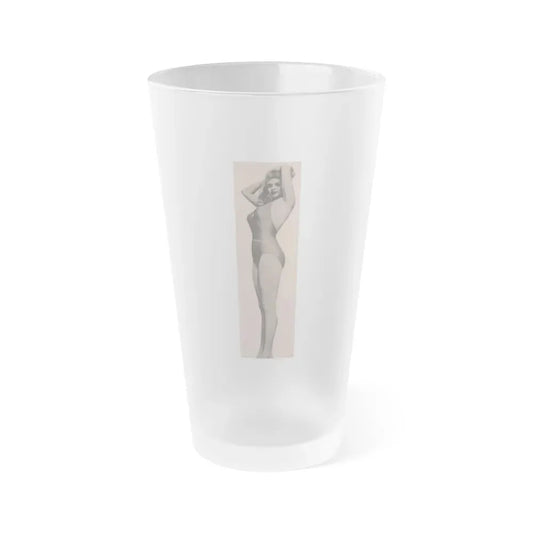 Jayne Mansfield #165 - 1 B&W Photo from Bold Pocket Mag. Jan. '56 (Vintage Female Icon) Frosted Pint Glass 16oz 16oz Frosted - Go Mug Yourself