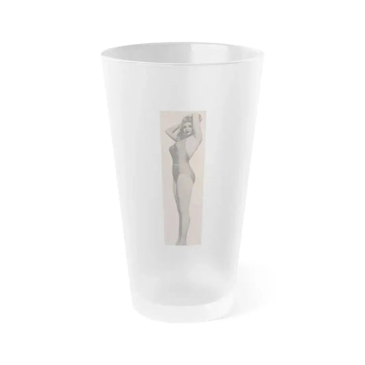 Jayne Mansfield #165 - 1 B&W Photo from Bold Pocket Mag. Jan. '56 (Vintage Female Icon) Frosted Pint Glass 16oz 16oz Frosted - Go Mug Yourself