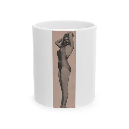 Jayne Mansfield #165 - 1 B&W Photo from Bold Pocket Mag. Jan. '56 (Vintage Female Icon) White Coffee Mug 11oz - Go Mug Yourself