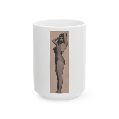 Jayne Mansfield #165 - 1 B&W Photo from Bold Pocket Mag. Jan. '56 (Vintage Female Icon) White Coffee Mug 15oz - Go Mug Yourself