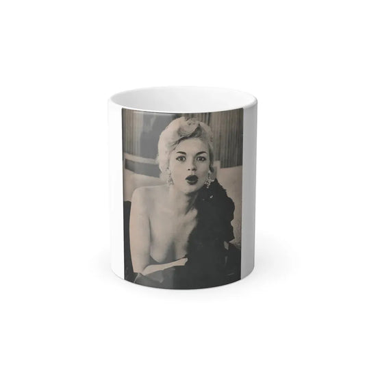 Jayne Mansfield #167 - 1 Page, 1 B&W Photo from Fabulous Females Mag. Issue #01 '55 (Vintage Female Icon) Color Changing Coffee Mug 11oz - Go Mug Yourself