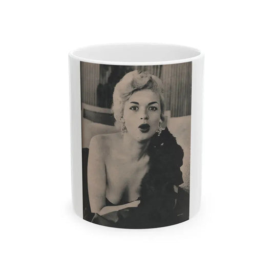 Jayne Mansfield #167 - 1 Page, 1 B&W Photo from Fabulous Females Mag. Issue #01 '55 (Vintage Female Icon) White Coffee Mug 11oz - Go Mug Yourself