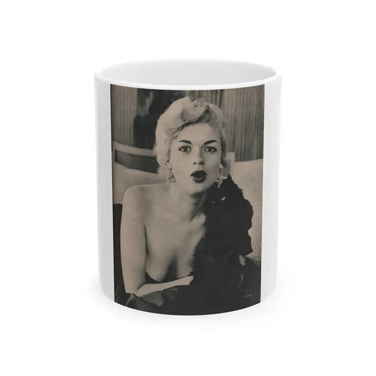 Jayne Mansfield #167 - 1 Page, 1 B&W Photo from Fabulous Females Mag. Issue #01 '55 (Vintage Female Icon) White Coffee Mug 11oz - Go Mug Yourself
