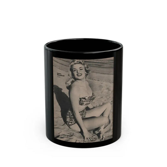 Jayne Mansfield #168 - 1 Page, 1 Full page B&W Photo from Fabulous Females Mag. Issue #01 '55 (Vintage Female Icon) Black Coffee Mug 11oz - Go Mug Yourself