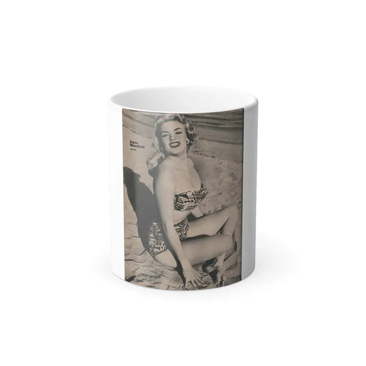 Jayne Mansfield #168 - 1 Page, 1 Full page B&W Photo from Fabulous Females Mag. Issue #01 '55 (Vintage Female Icon) Color Changing Coffee Mug 11oz - Go Mug Yourself
