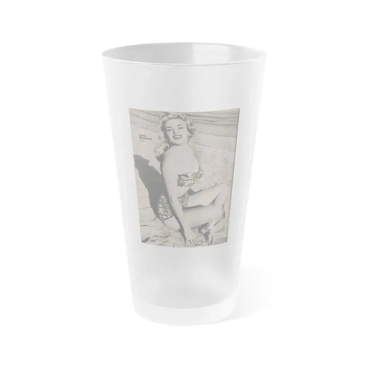 Jayne Mansfield #168 - 1 Page, 1 Full page B&W Photo from Fabulous Females Mag. Issue #01 '55 (Vintage Female Icon) Frosted Pint Glass 16oz 16oz Frosted - Go Mug Yourself