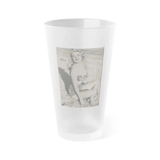 Jayne Mansfield #168 - 1 Page, 1 Full page B&W Photo from Fabulous Females Mag. Issue #01 '55 (Vintage Female Icon) Frosted Pint Glass 16oz 16oz Frosted - Go Mug Yourself