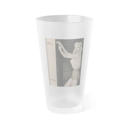 Jayne Mansfield #169 - Fabulous Females Mag. Issue #01 '55 - 1 B&W Photo (Vintage Female Icon) Frosted Pint Glass 16oz 16oz Frosted - Go Mug Yourself