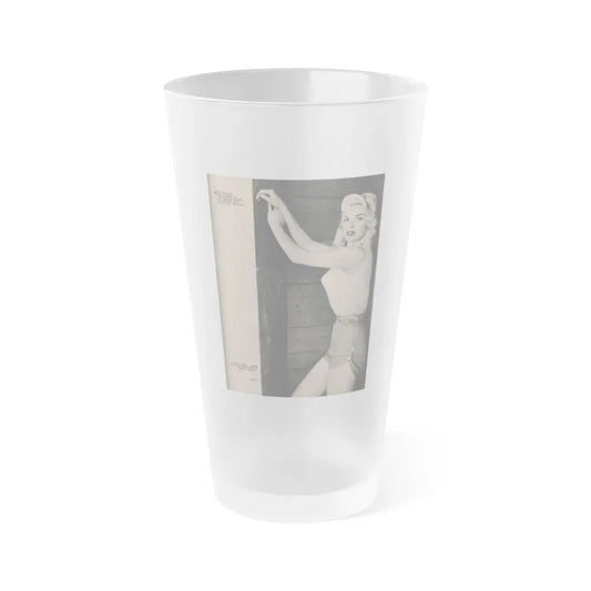 Jayne Mansfield #169 - Fabulous Females Mag. Issue #01 '55 - 1 B&W Photo (Vintage Female Icon) Frosted Pint Glass 16oz 16oz Frosted - Go Mug Yourself