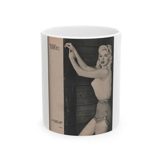 Jayne Mansfield #169 - Fabulous Females Mag. Issue #01 '55 - 1 B&W Photo (Vintage Female Icon) White Coffee Mug 11oz - Go Mug Yourself