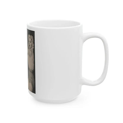Jayne Mansfield #169 - Fabulous Females Mag. Issue #01 '55 - 1 B&W Photo (Vintage Female Icon) White Coffee Mug - Go Mug Yourself