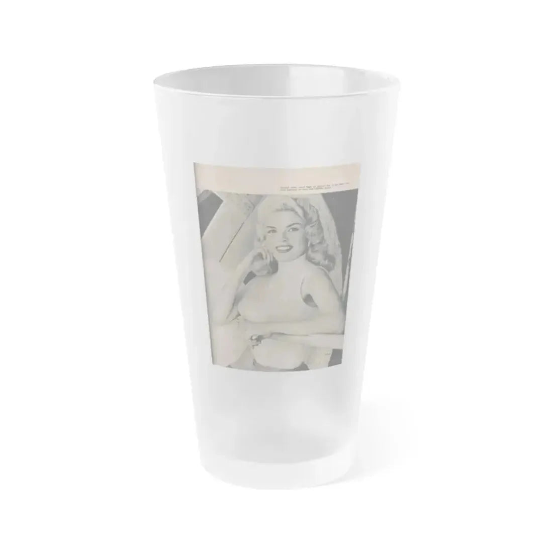Jayne Mansfield #171 - Fabulous Females Mag. Issue #01 '55 - 1 B&W Photo (Vintage Female Icon) Frosted Pint Glass 16oz 16oz Frosted - Go Mug Yourself