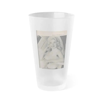 Jayne Mansfield #171 - Fabulous Females Mag. Issue #01 '55 - 1 B&W Photo (Vintage Female Icon) Frosted Pint Glass 16oz 16oz Frosted - Go Mug Yourself
