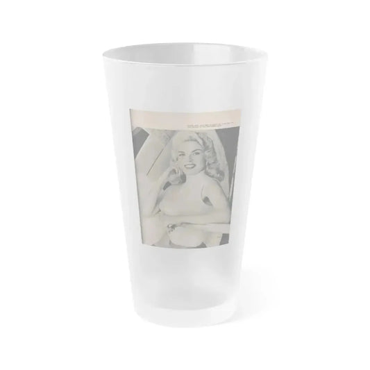 Jayne Mansfield #171 - Fabulous Females Mag. Issue #01 '55 - 1 B&W Photo (Vintage Female Icon) Frosted Pint Glass 16oz 16oz Frosted - Go Mug Yourself