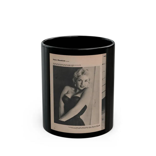 Jayne Mansfield #172 - Fabulous Females Mag. Issue #01 '55 - 1 B&W Photo (Vintage Female Icon) Black Coffee Mug 11oz - Go Mug Yourself