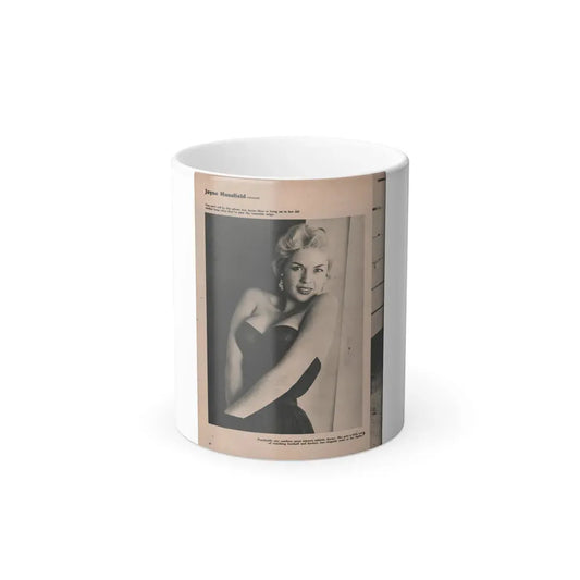 Jayne Mansfield #172 - Fabulous Females Mag. Issue #01 '55 - 1 B&W Photo (Vintage Female Icon) Color Changing Coffee Mug 11oz - Go Mug Yourself