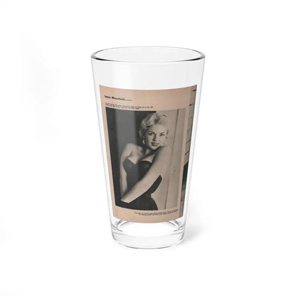 Jayne Mansfield #172 - Fabulous Females Mag. Issue #01 '55 - 1 B&W Photo (Vintage Female Icon) Pint Glass 16oz 16oz - Go Mug Yourself