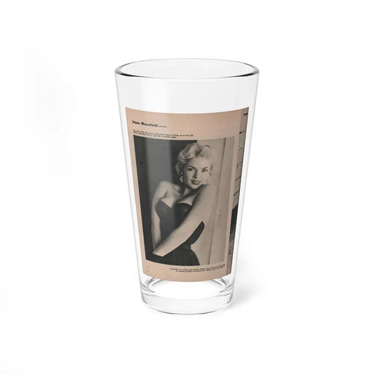 Jayne Mansfield #172 - Fabulous Females Mag. Issue #01 '55 - 1 B&W Photo (Vintage Female Icon) Pint Glass 16oz 16oz - Go Mug Yourself