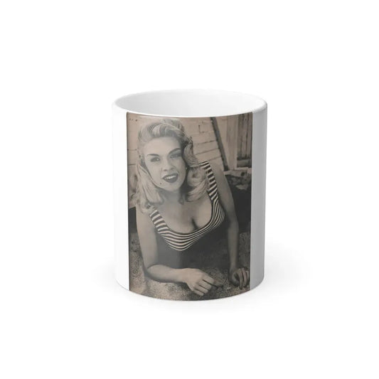 Jayne Mansfield #173 - Fabulous Females Mag. Issue #01 '55 - 1 B&W Photo (Vintage Female Icon) Color Changing Coffee Mug 11oz - Go Mug Yourself