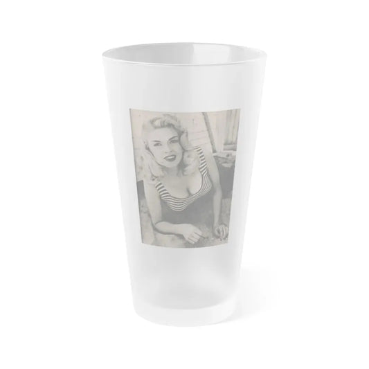 Jayne Mansfield #173 - Fabulous Females Mag. Issue #01 '55 - 1 B&W Photo (Vintage Female Icon) Frosted Pint Glass 16oz 16oz Frosted - Go Mug Yourself