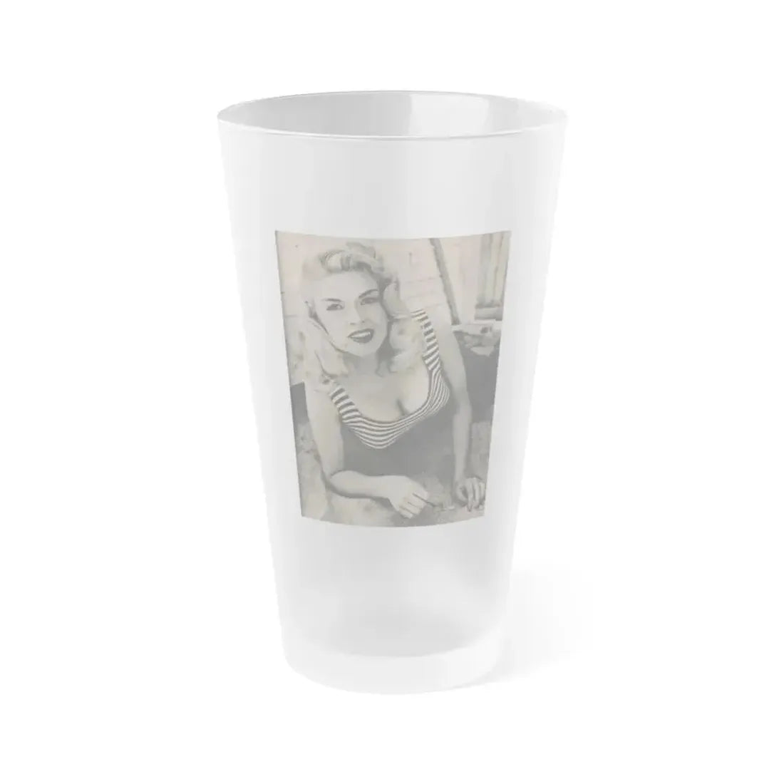 Jayne Mansfield #173 - Fabulous Females Mag. Issue #01 '55 - 1 B&W Photo (Vintage Female Icon) Frosted Pint Glass 16oz 16oz Frosted - Go Mug Yourself