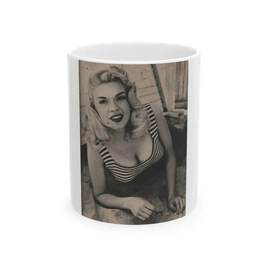 Jayne Mansfield #173 - Fabulous Females Mag. Issue #01 '55 - 1 B&W Photo (Vintage Female Icon) White Coffee Mug 11oz - Go Mug Yourself