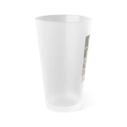 Jayne Mansfield #176 - 1 B&W Photo & Caption from PIC Digest Mag. Sept. '58 (Vintage Female Icon) Frosted Pint Glass 16oz - Go Mug Yourself