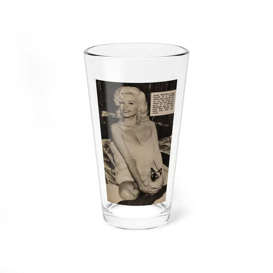 Jayne Mansfield #176 - 1 B&W Photo & Caption from PIC Digest Mag. Sept. '58 (Vintage Female Icon) Pint Glass 16oz 16oz - Go Mug Yourself