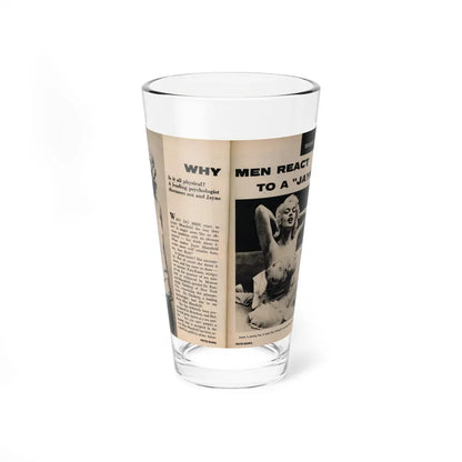 Jayne Mansfield #177 - 2 Pages, 2 B&W Photos, Caption & Article from Foto-rama Digest Mag. May '58 (Vintage Female Icon) Pint Glass 16oz 16oz - Go Mug Yourself