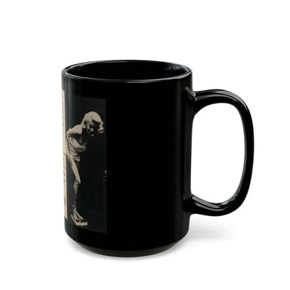 Jayne Mansfield #178 - 2 Pages, 3 B&W Photos, Captions & Article from Foto-rama Digest Mag. May '58 (Vintage Female Icon) Black Coffee Mug - Go Mug Yourself