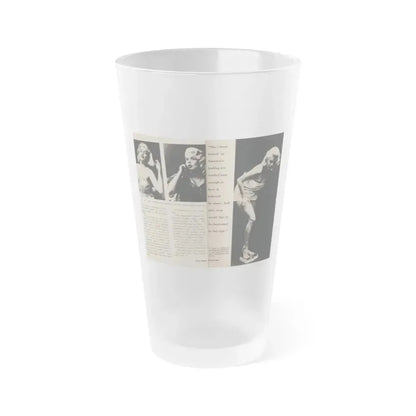 Jayne Mansfield #178 - 2 Pages, 3 B&W Photos, Captions & Article from Foto-rama Digest Mag. May '58 (Vintage Female Icon) Frosted Pint Glass 16oz 16oz Frosted - Go Mug Yourself