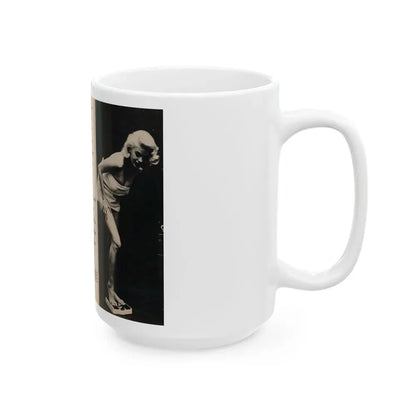 Jayne Mansfield #178 - 2 Pages, 3 B&W Photos, Captions & Article from Foto-rama Digest Mag. May '58 (Vintage Female Icon) White Coffee Mug - Go Mug Yourself