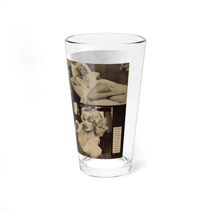 Jayne Mansfield #179 - 2 Pages, 3 B&W Photos & Caption from Glance Mag. August '59 (Vintage Female Icon) Pint Glass 16oz - Go Mug Yourself