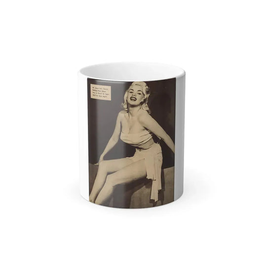 Jayne Mansfield #180 - 1 Pages, 1 Full Page B&W Photo & Caption from Glance Mag. August '59 (Vintage Female Icon) Color Changing Coffee Mug 11oz - Go Mug Yourself