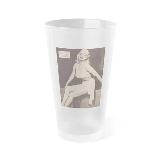 Jayne Mansfield #180 - 1 Pages, 1 Full Page B&W Photo & Caption from Glance Mag. August '59 (Vintage Female Icon) Frosted Pint Glass 16oz 16oz Frosted - Go Mug Yourself