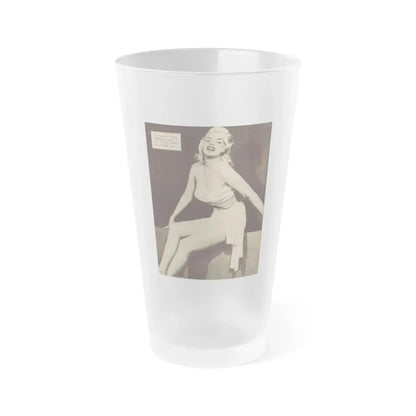 Jayne Mansfield #180 - 1 Pages, 1 Full Page B&W Photo & Caption from Glance Mag. August '59 (Vintage Female Icon) Frosted Pint Glass 16oz 16oz Frosted - Go Mug Yourself