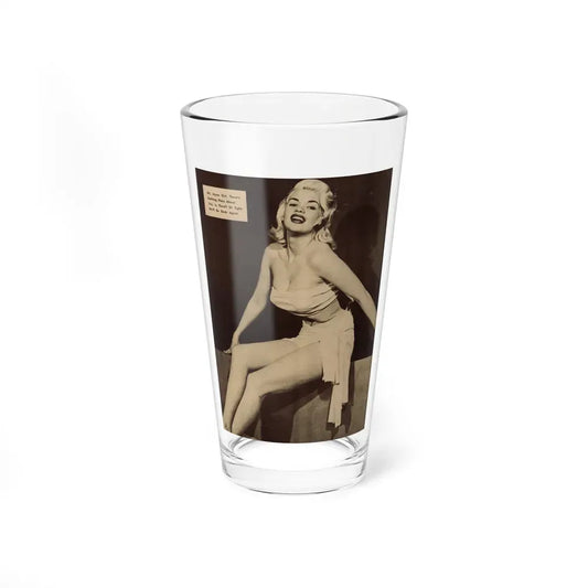 Jayne Mansfield #180 - 1 Pages, 1 Full Page B&W Photo & Caption from Glance Mag. August '59 (Vintage Female Icon) Pint Glass 16oz 16oz - Go Mug Yourself